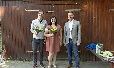 Herr Grießmann, Kita-Leiter, Frau Tosch, stv. Kita-Leiterin und Herr Schmiedel, Kaufmännischer Geschäftsführer der BBW-Leipzig-Gruppe